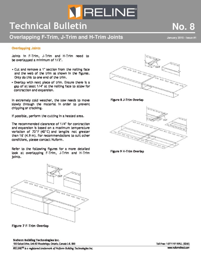 Overlapping F-Trim, J-Trim and H-Trim Joints