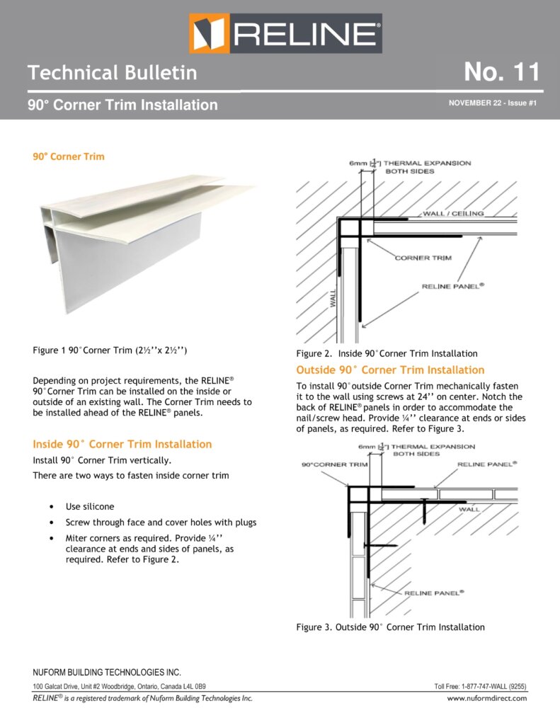 90 Corner Trim Installation