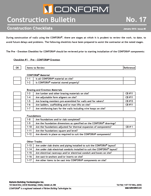 Construction Checklists