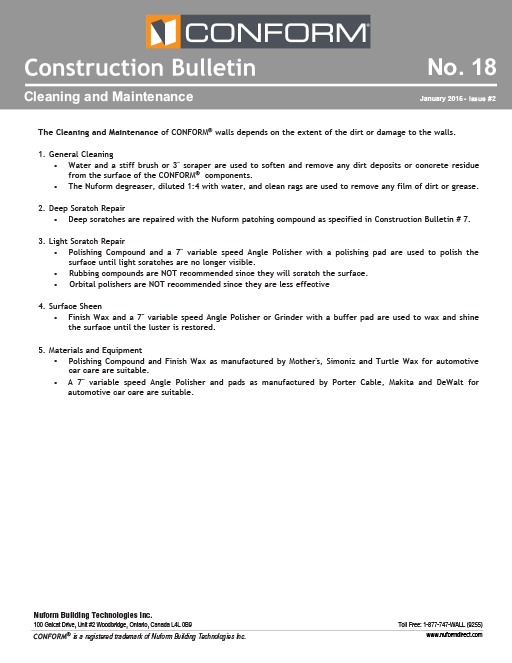 CONFORM® Cleaning & Maintenance
