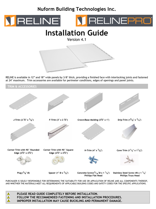 RELINE® Installation Guide (v4.1)